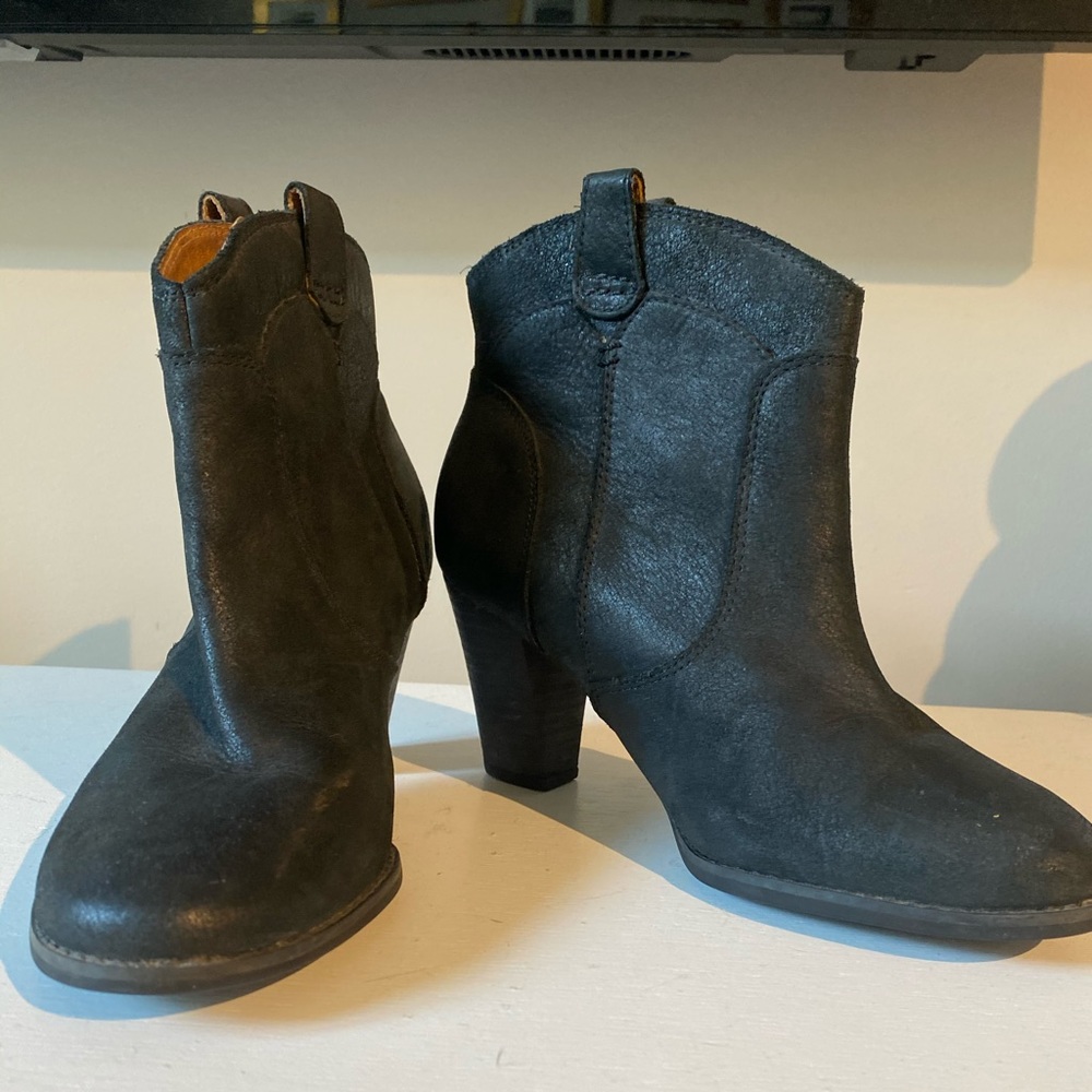 Black Leather Booties